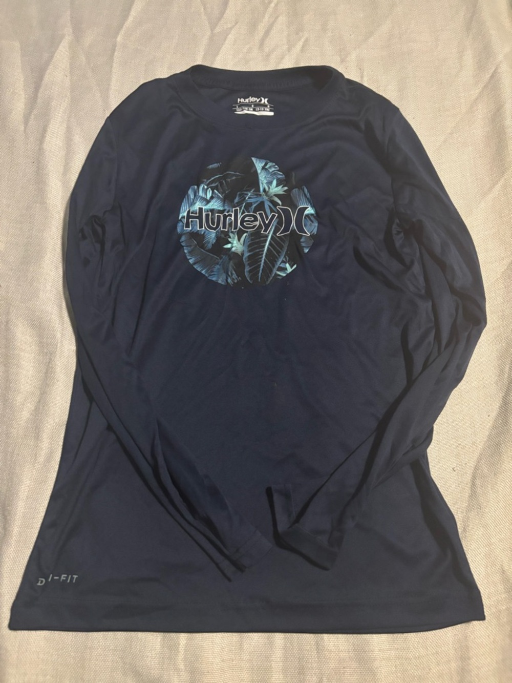 Hurley Navy Blue Long-Sleeve Graphic Performance Tee